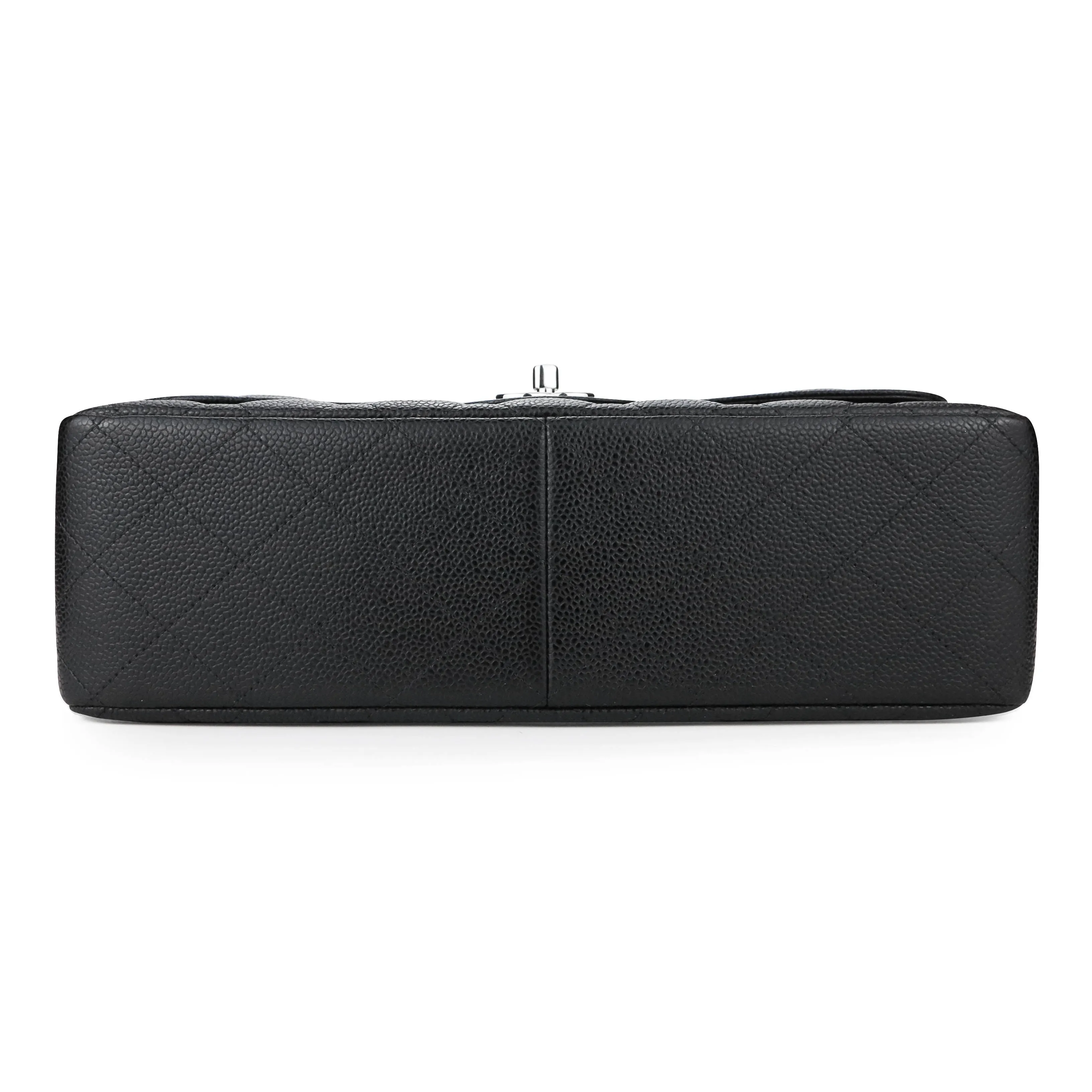 Jumbo Classic Double Flap Bag in Black Caviar SHW