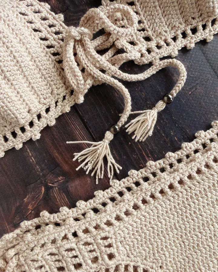 Kiwano Crochet Bikini Set With Tassels and Beads