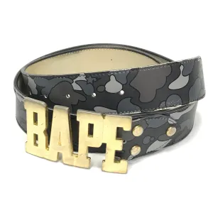 [L] A Bathing Ape Bape Vintage Psyche Sta Camo Leather Belt
