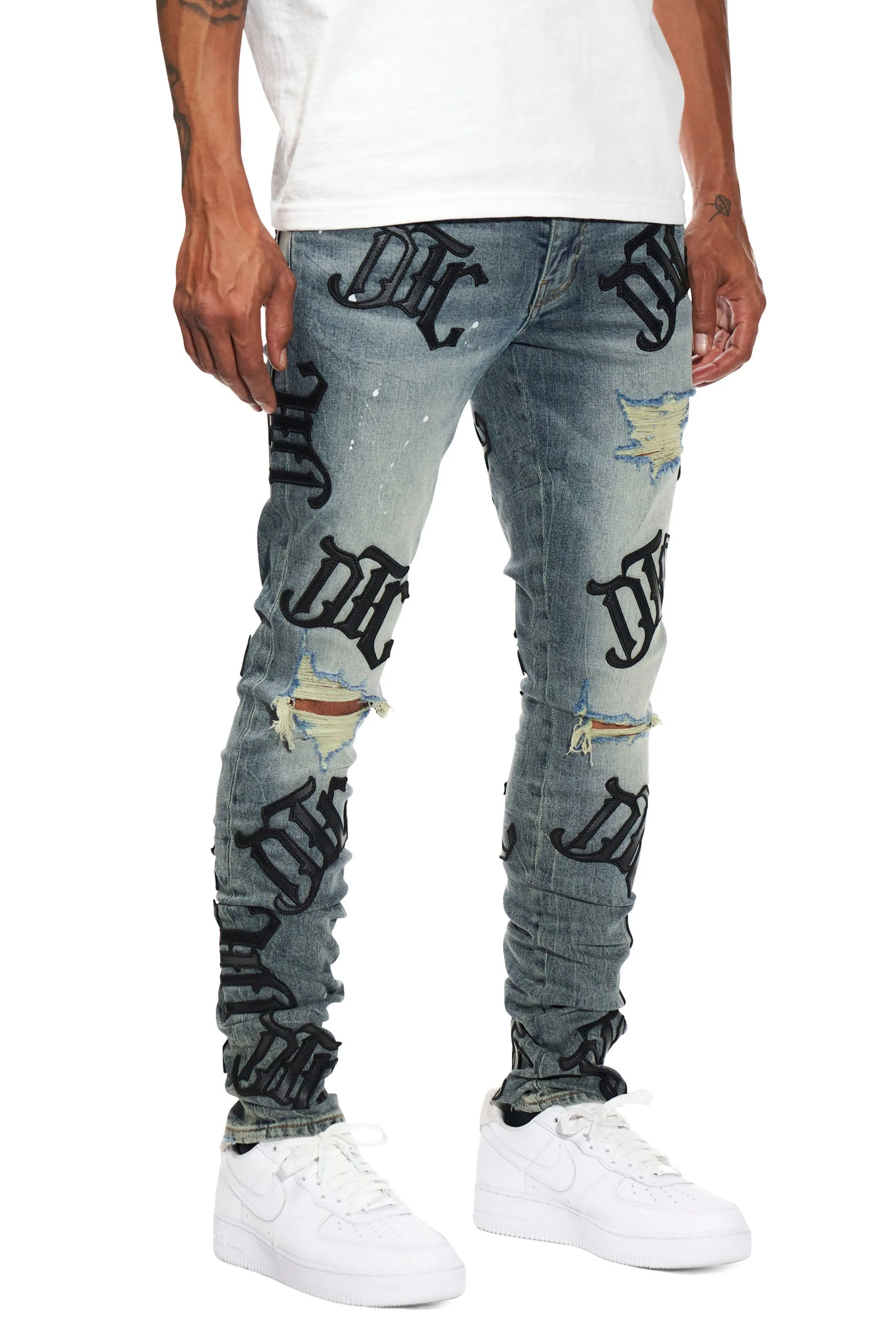 Leather Logo Jean