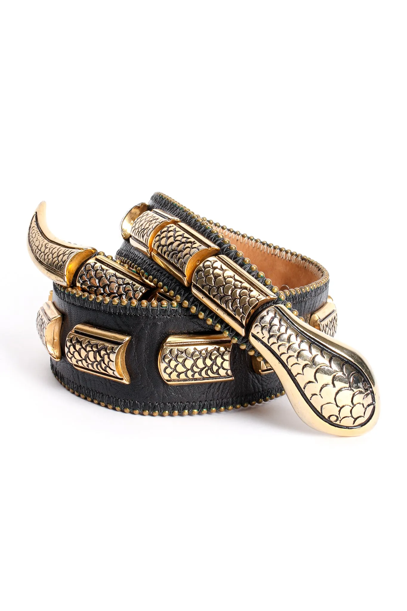 Leather Metal Snake Belt II