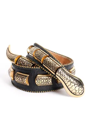 Leather Metal Snake Belt II