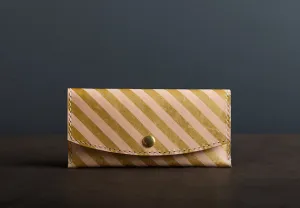 Leather Wallet in Gold Stripe