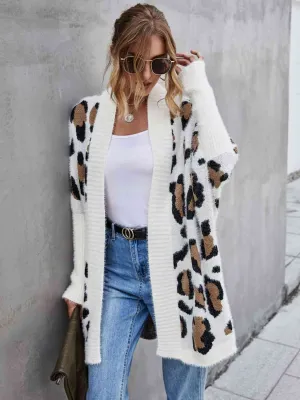 Leopard Pattern Fuzzy Cardigan (3 Colors)