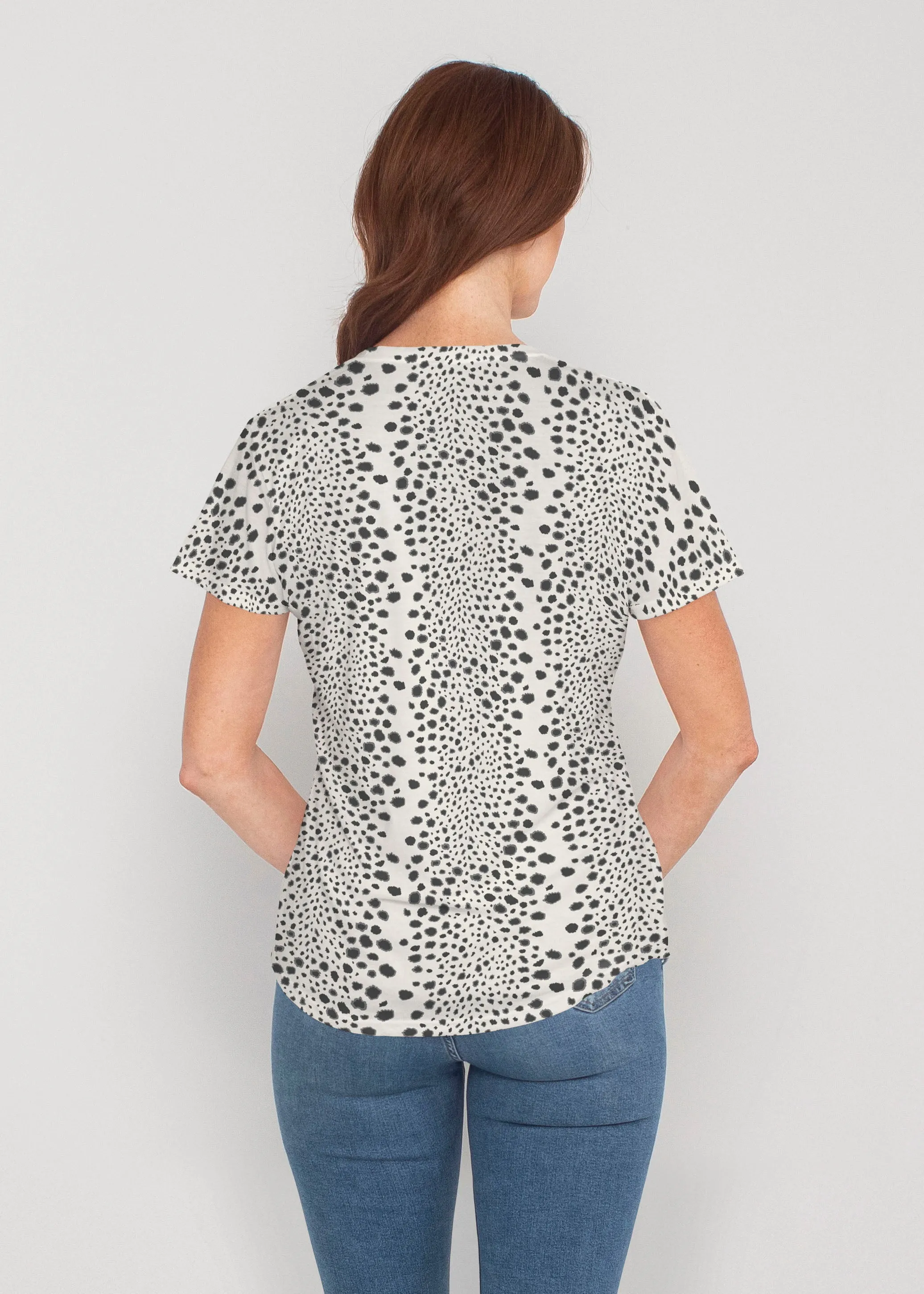 Leopard Rose (8018) ~ Contoured Tri-Blend Scoop Tee
