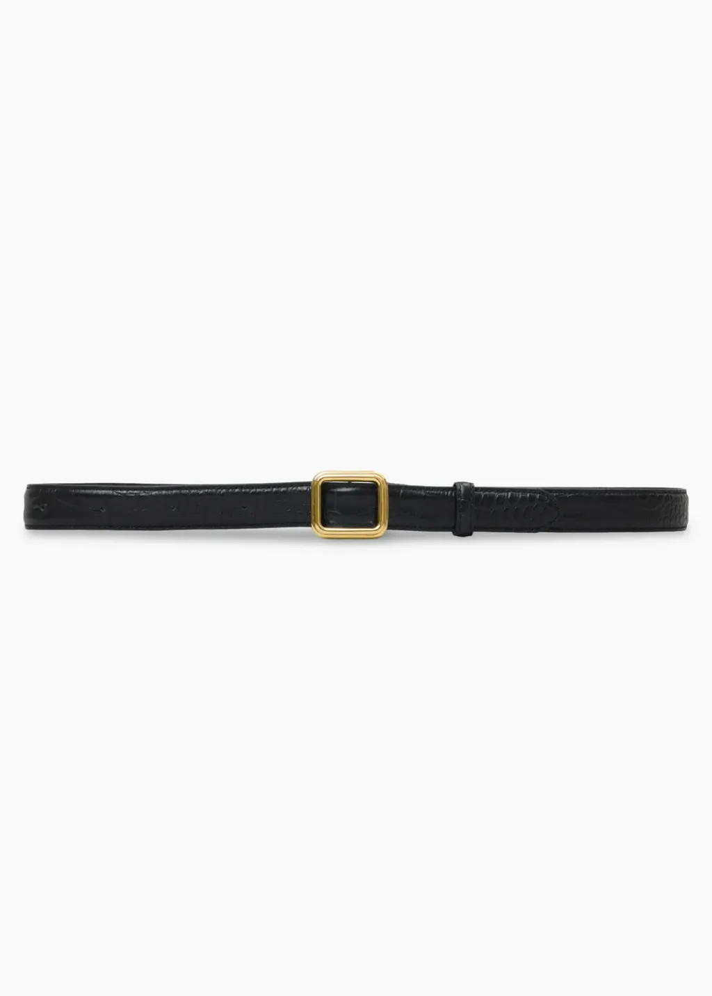 LIÉ Studio Georgia Wide Belt in Black Croc