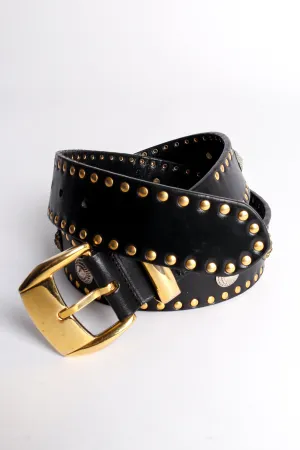 Lion Studded Leather Belt