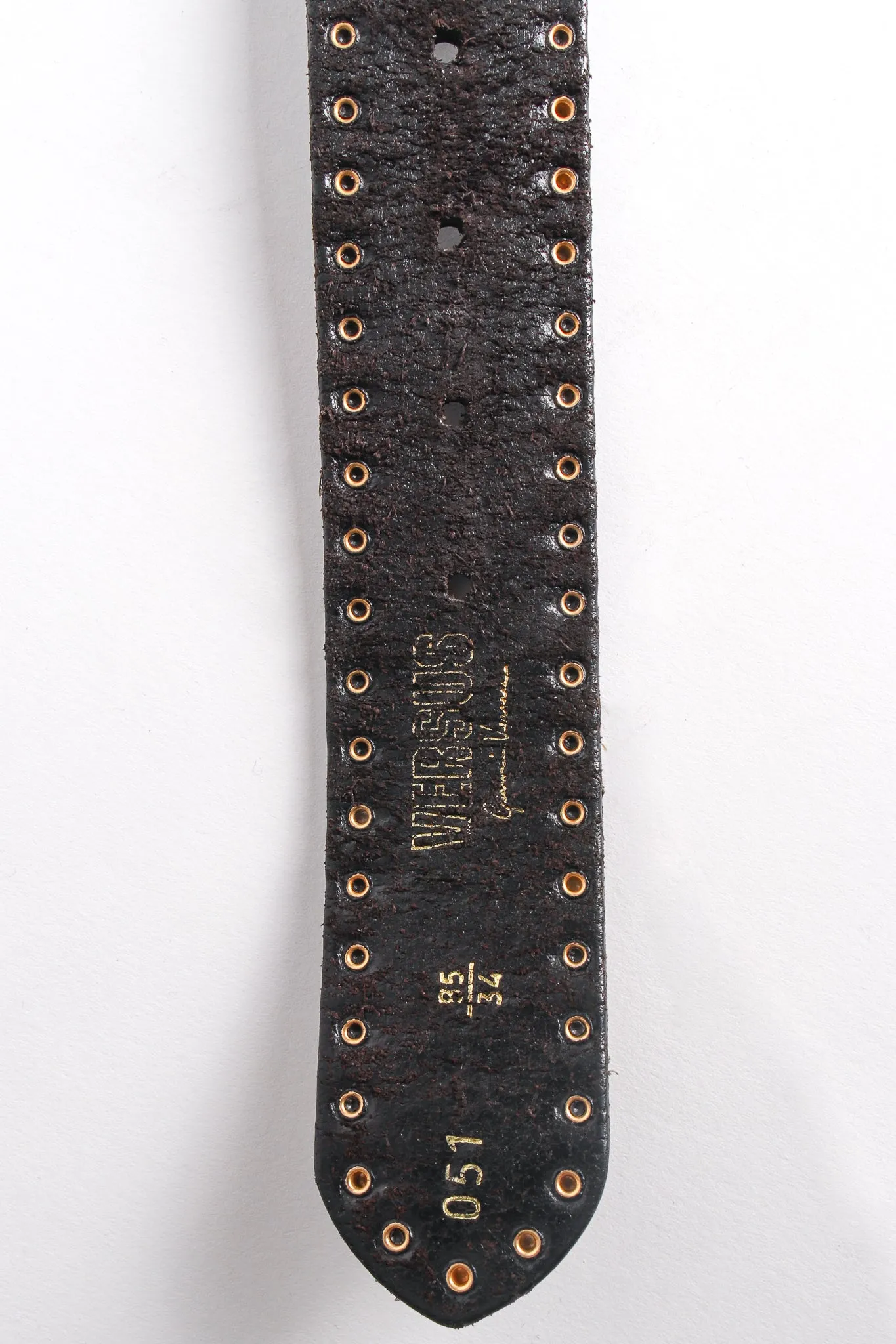 Lion Studded Leather Belt