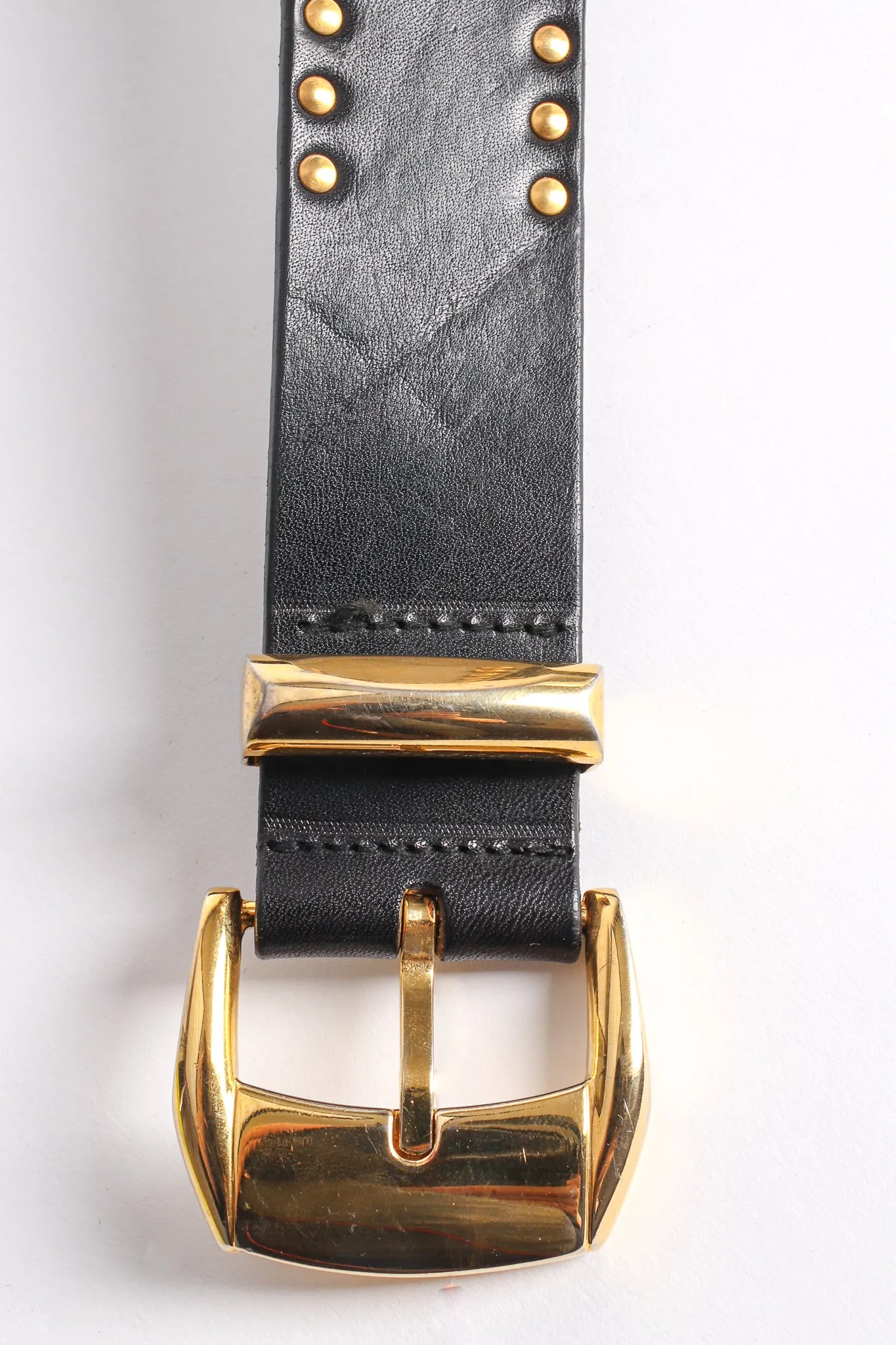Lion Studded Leather Belt