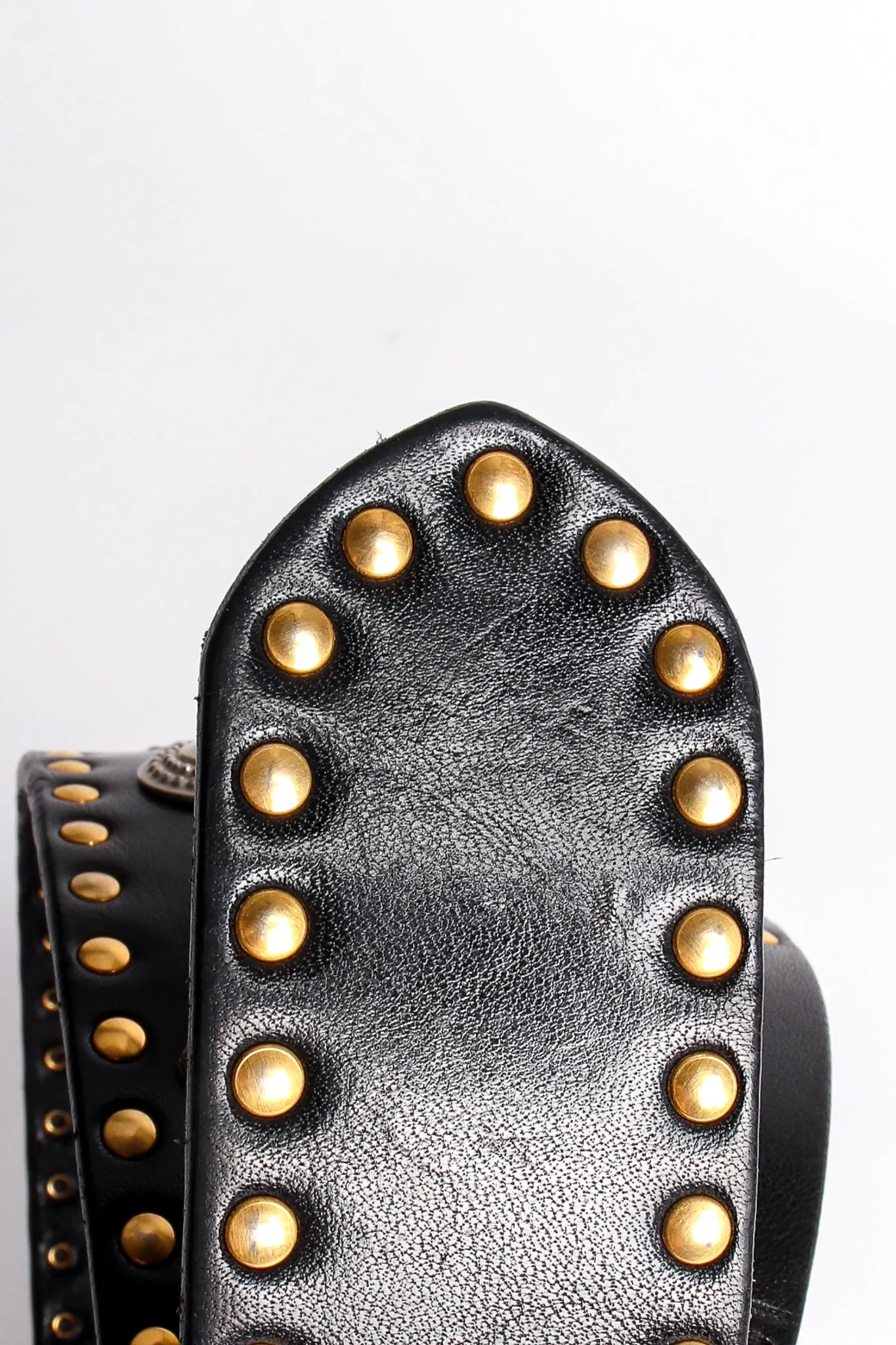Lion Studded Leather Belt
