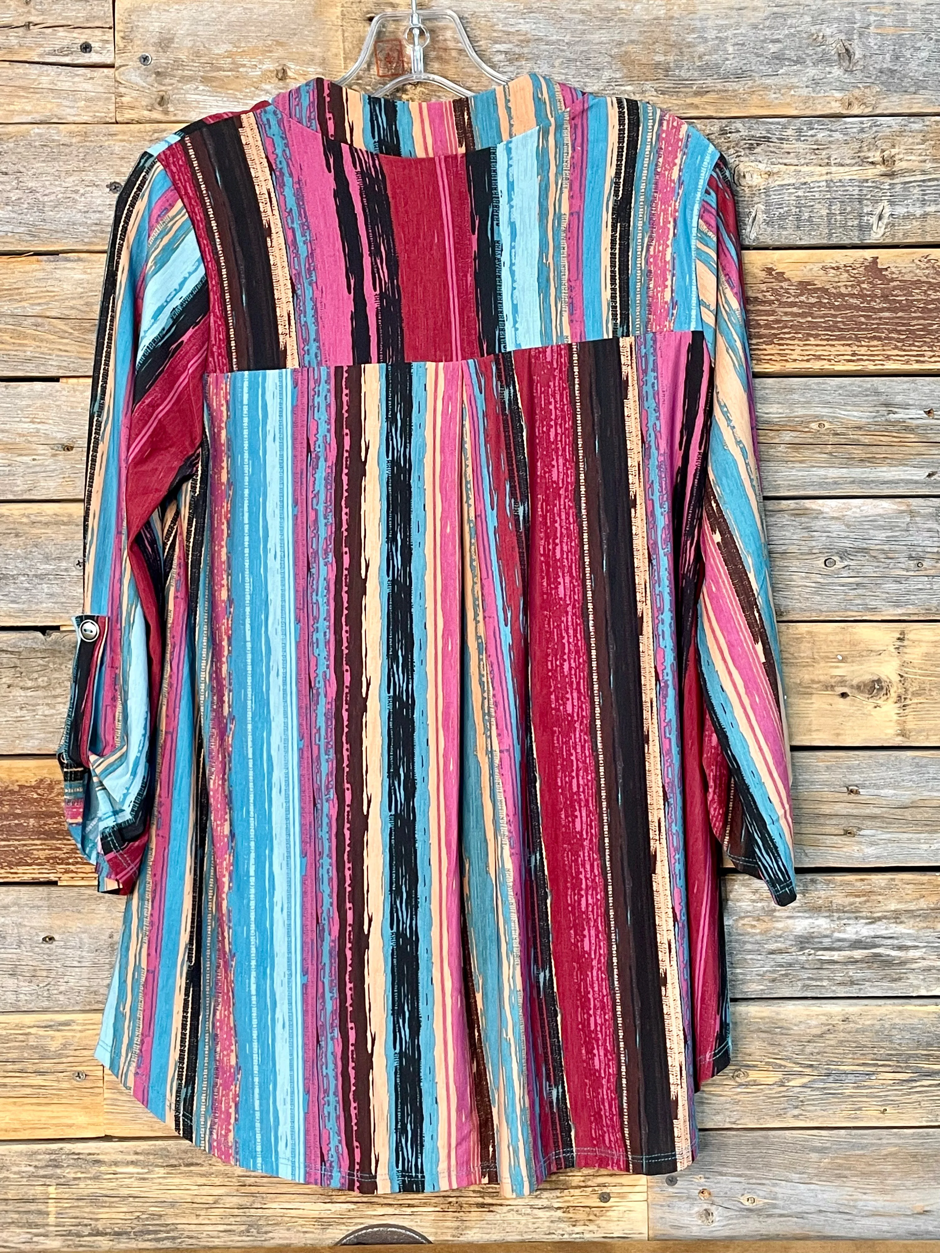 Lizzy Magenta Multi Stripe Blouse