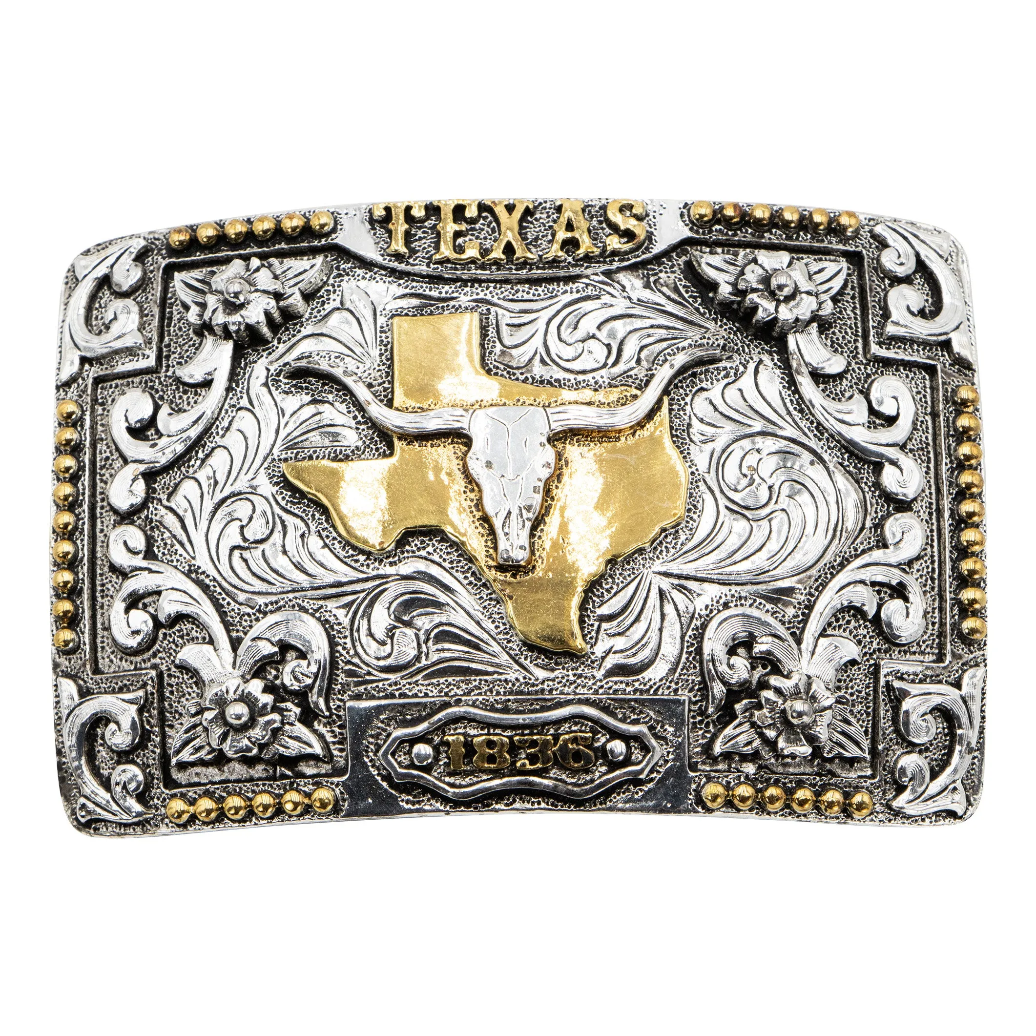 Longhorn Skull Texas State Buckle