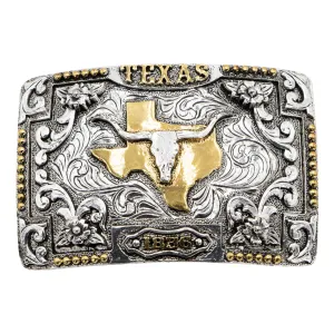 Longhorn Skull Texas State Buckle