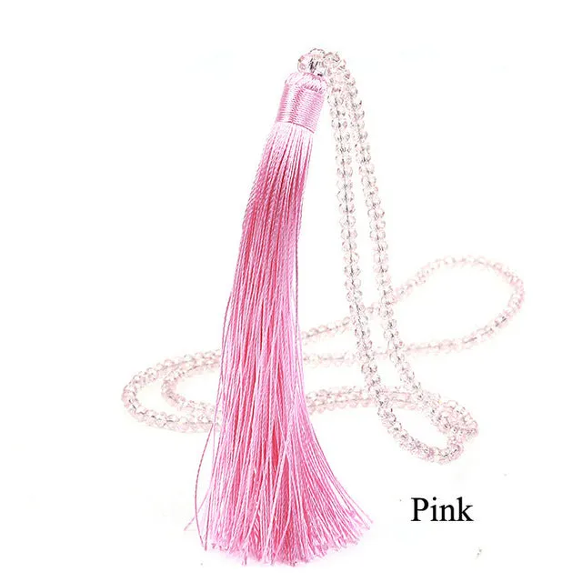 LOVBEAFAS Fashion Boho Long Fringe Tassel Necklaces Women Collier Femme Glass Beaded Crystal Bohemian Fine Jewelry Promotion