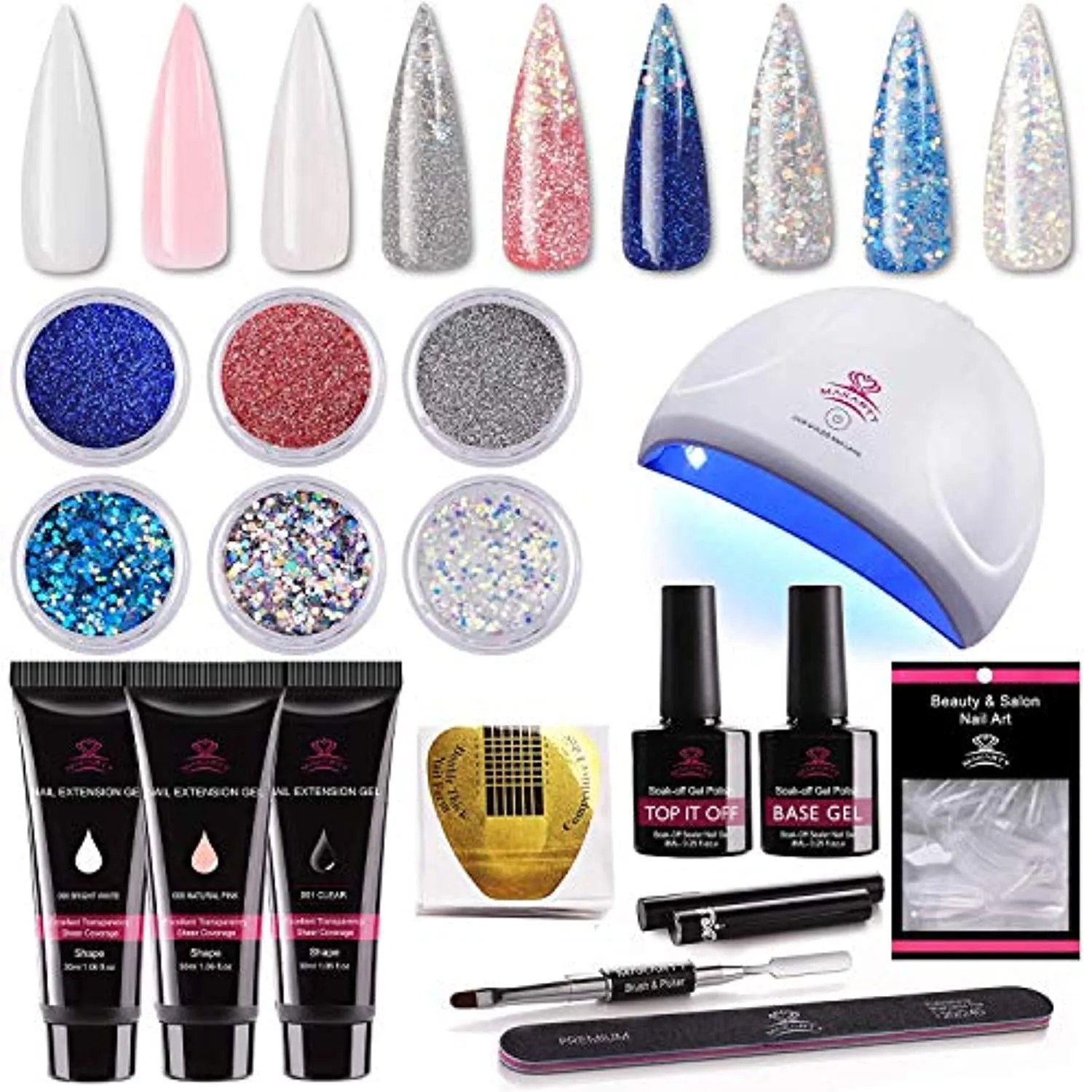 Makartt Nail Extension Gel Kit 30ML with Stefy Handheld Nail Drill Kit Bundle