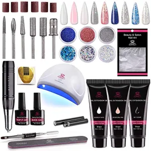 Makartt Nail Extension Gel Kit 30ML with Stefy Handheld Nail Drill Kit Bundle