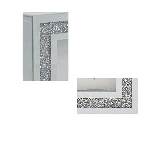 Mantle Clock Mirror Crystal Mirrored Glass Mantel Piece Desk Table - 40cm
