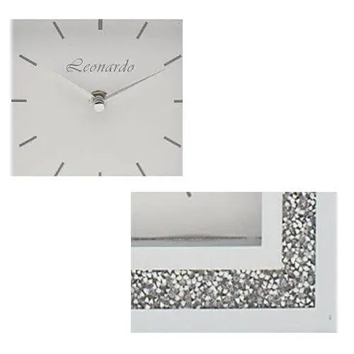 Mantle Clock Mirror Crystal Mirrored Glass Mantel Piece Desk Table - 40cm
