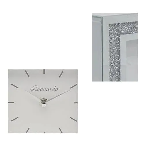 Mantle Clock Mirror Crystal Mirrored Glass Mantel Piece Desk Table - 40cm