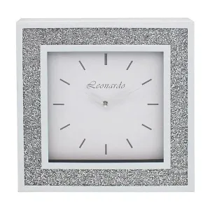 Mantle Clock Mirror Crystal Mirrored Glass Mantel Piece Desk Table - 40cm