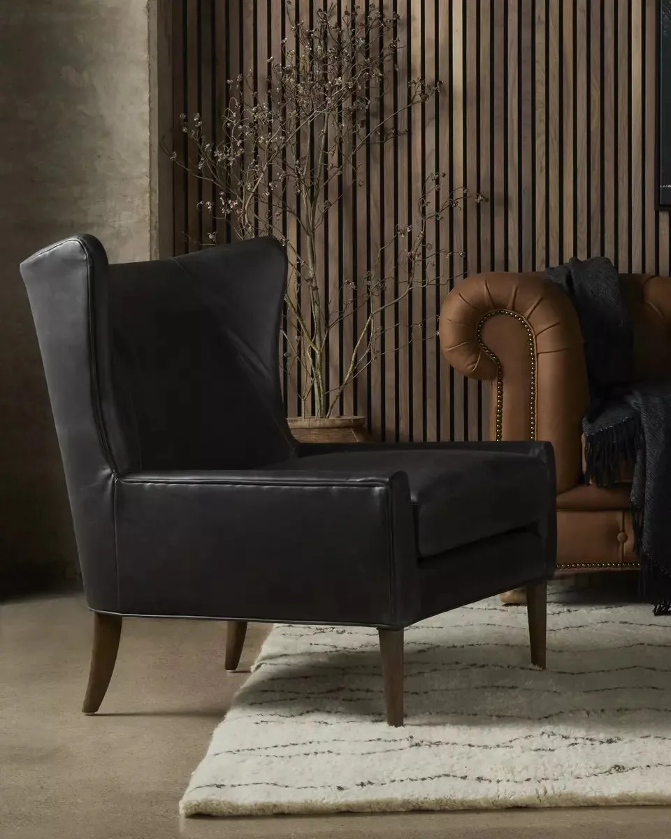 Marlow Wing Chair - Vintage Black