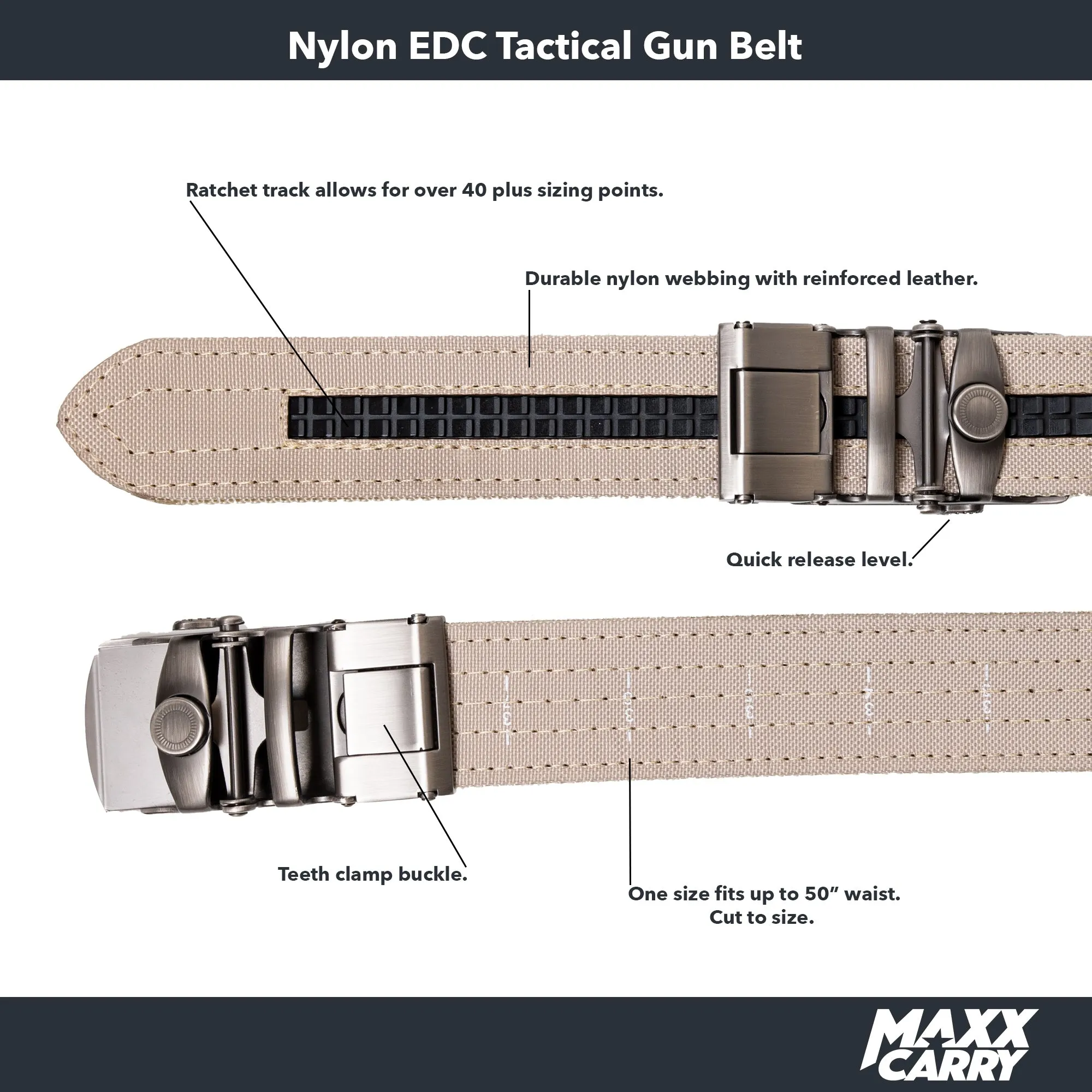 Maxx Khaki Tactical Gun Belt