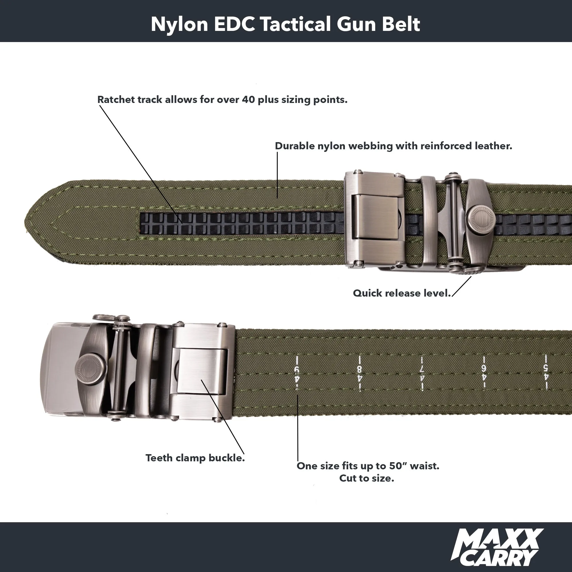 Maxx OD Green Tactical Gun Belt