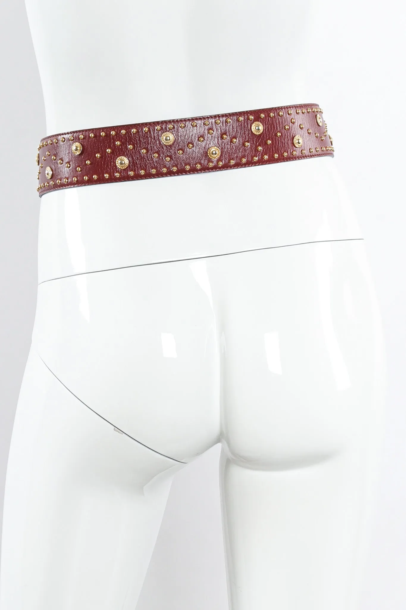 Medallion Stud Leather Belt