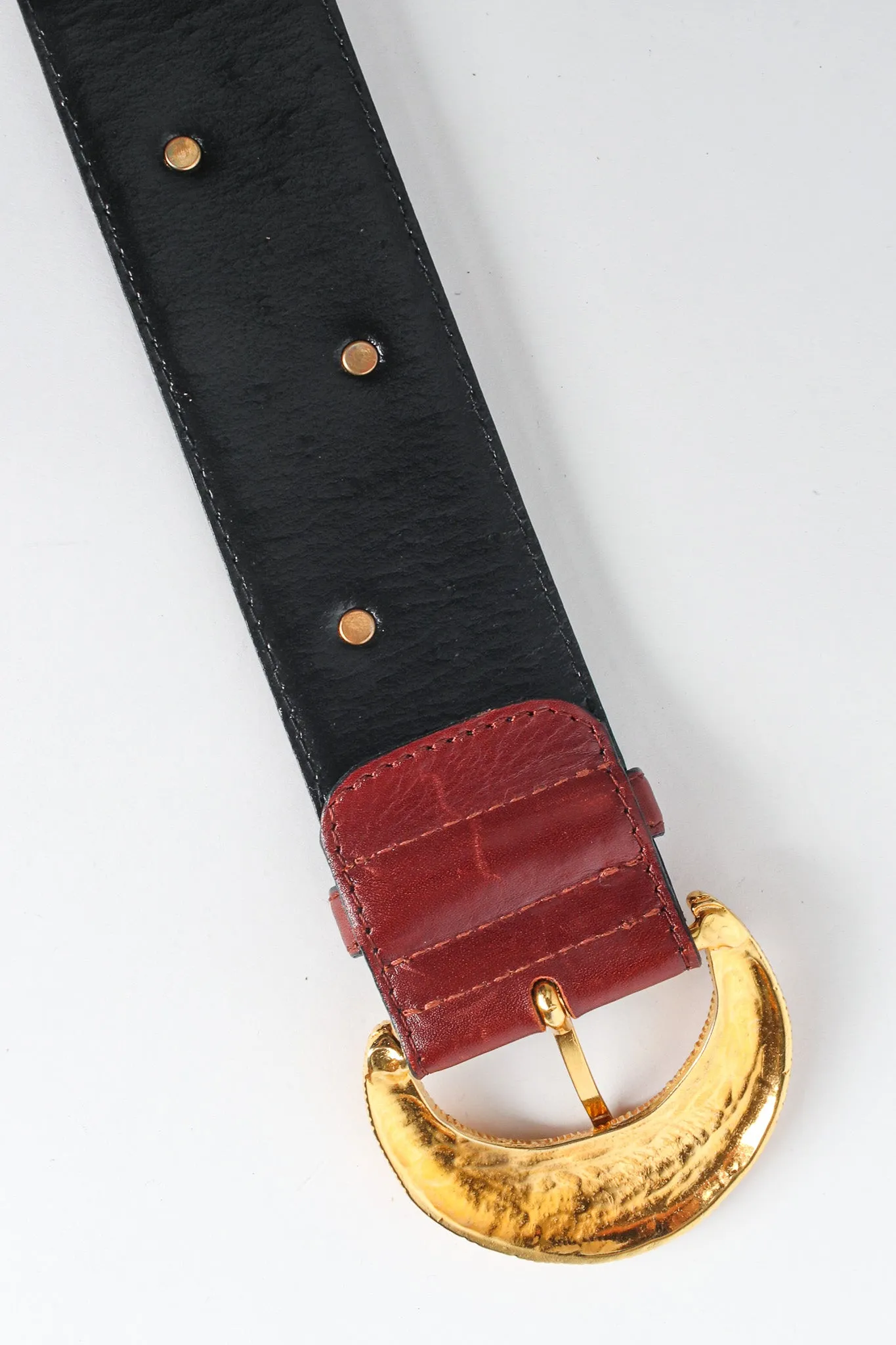 Medallion Stud Leather Belt