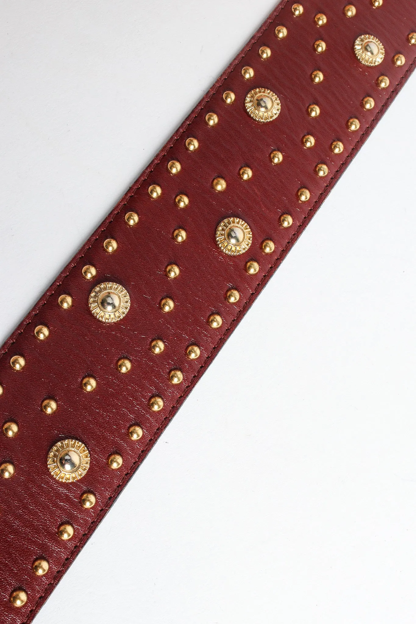 Medallion Stud Leather Belt