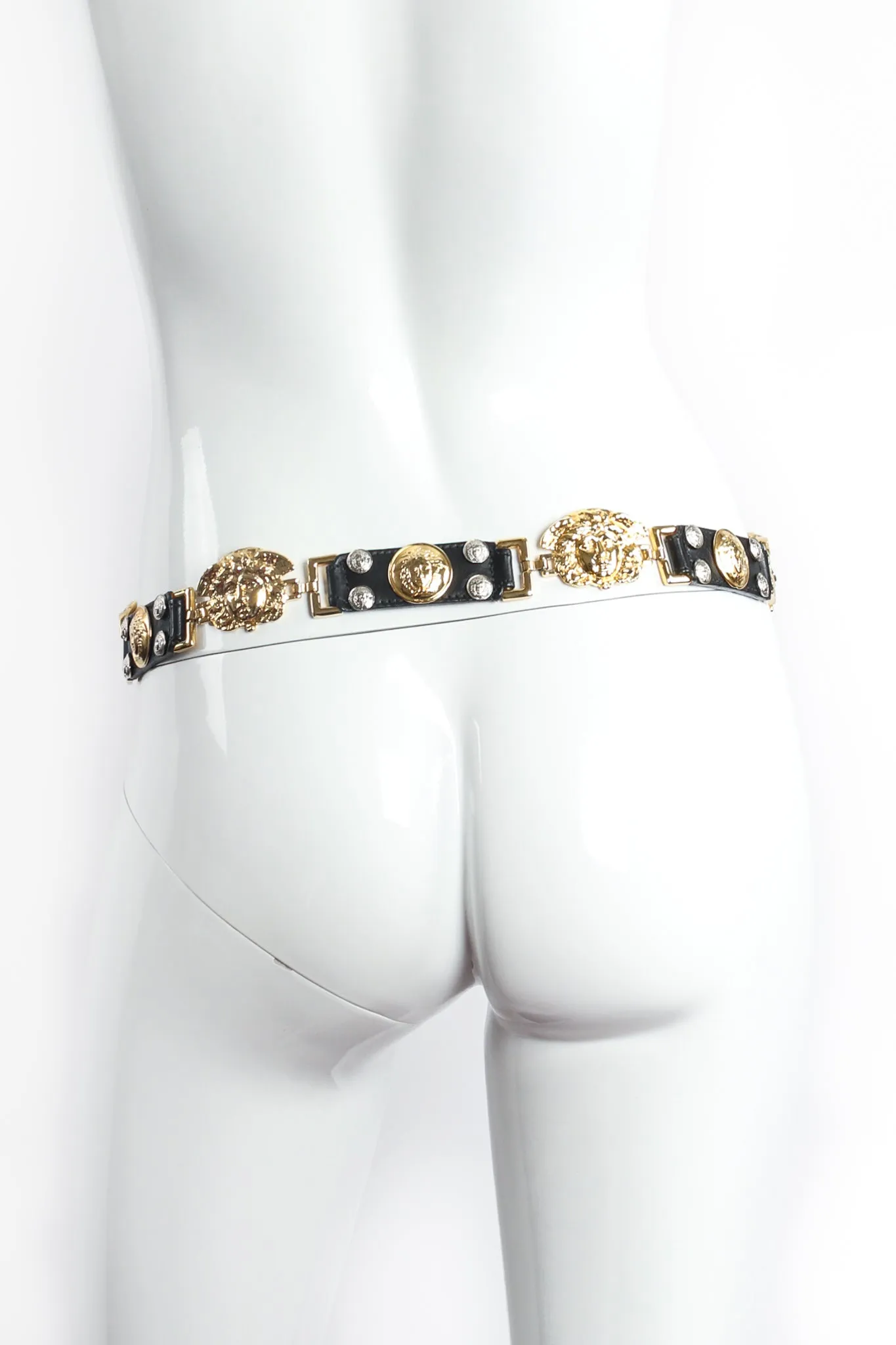 Medusa Medallion Leather Belt