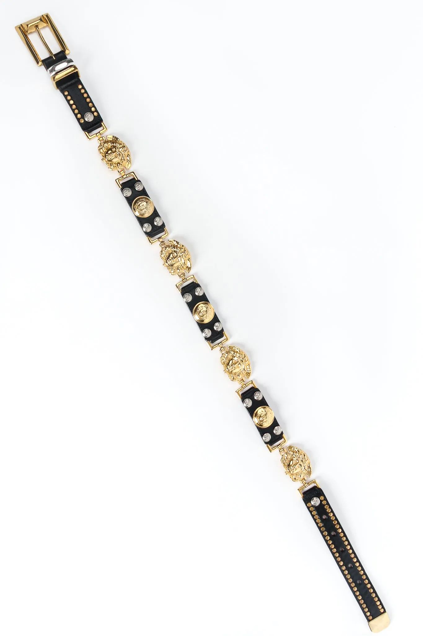Medusa Medallion Leather Belt