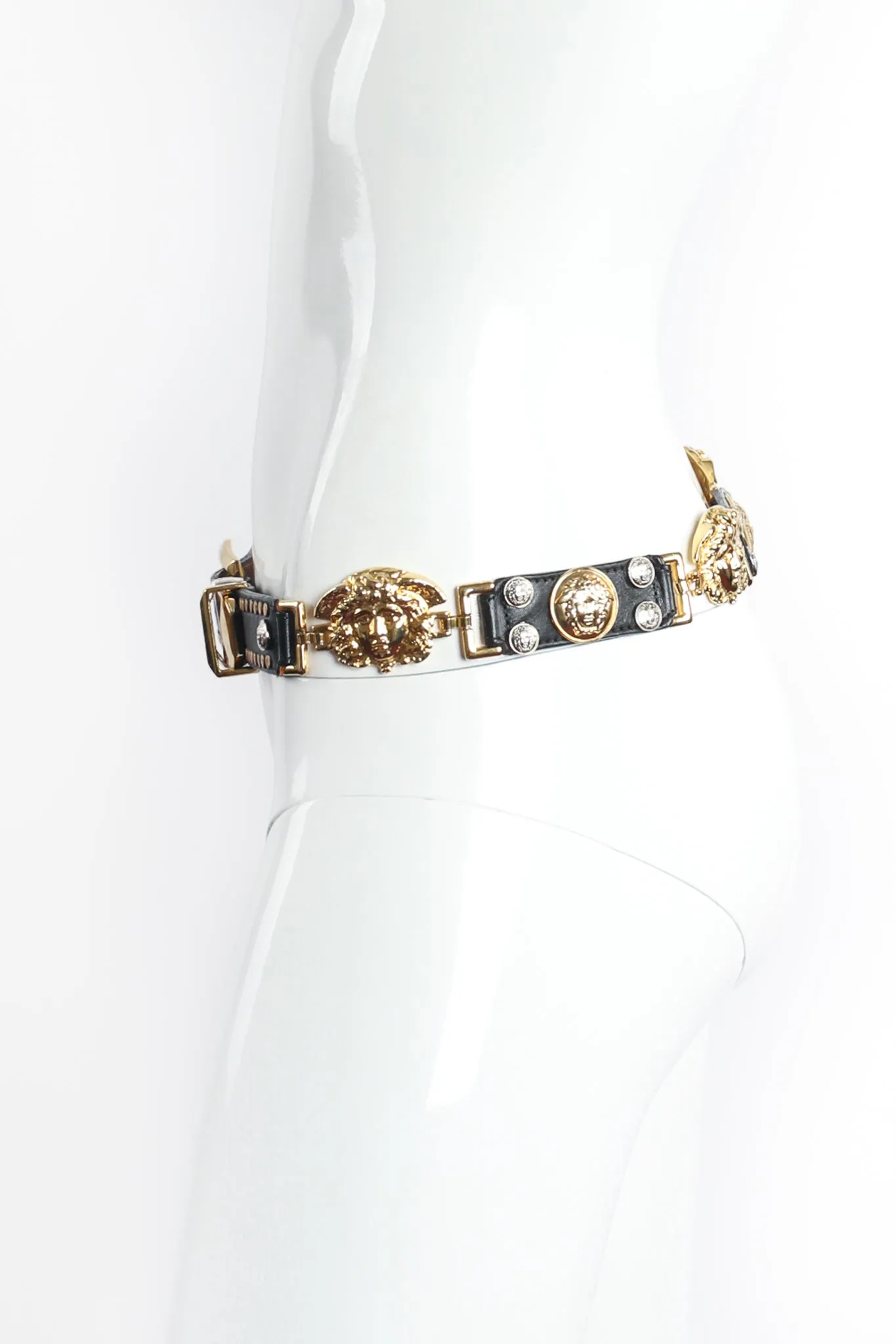 Medusa Medallion Leather Belt