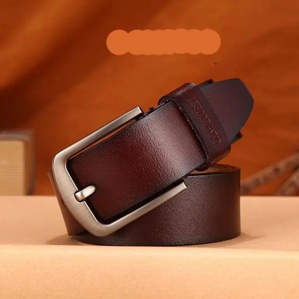 Men  genuine leather strap luxury pin buckle fancy vintage belt