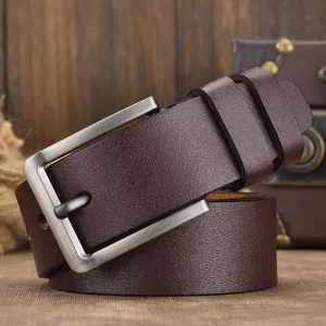 Men male  genuine leather  strap luxury pin buckle fancy vintage belt