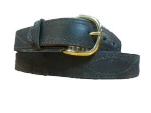 Mens Black Stitched Belt