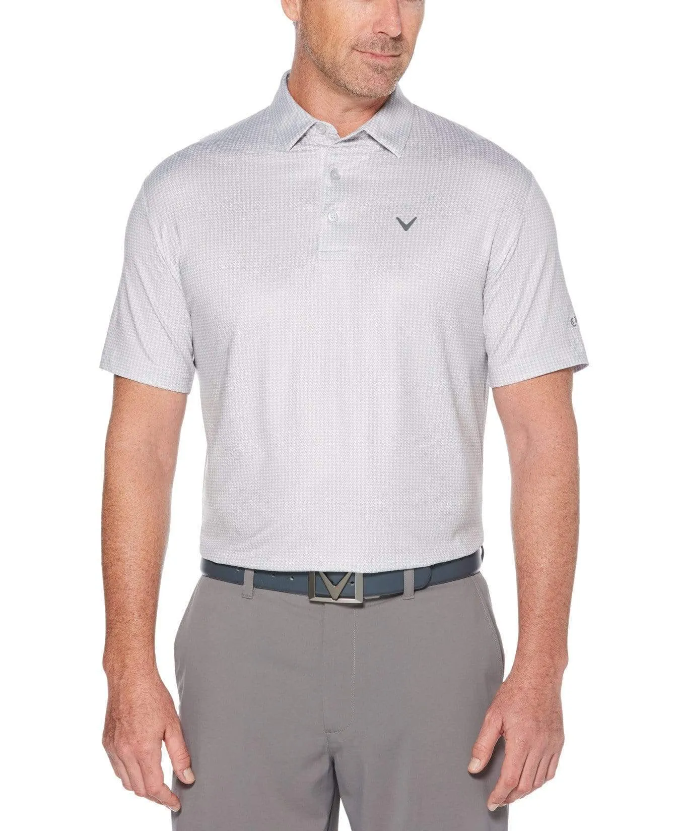 Mens Houndstooth Printed Polo