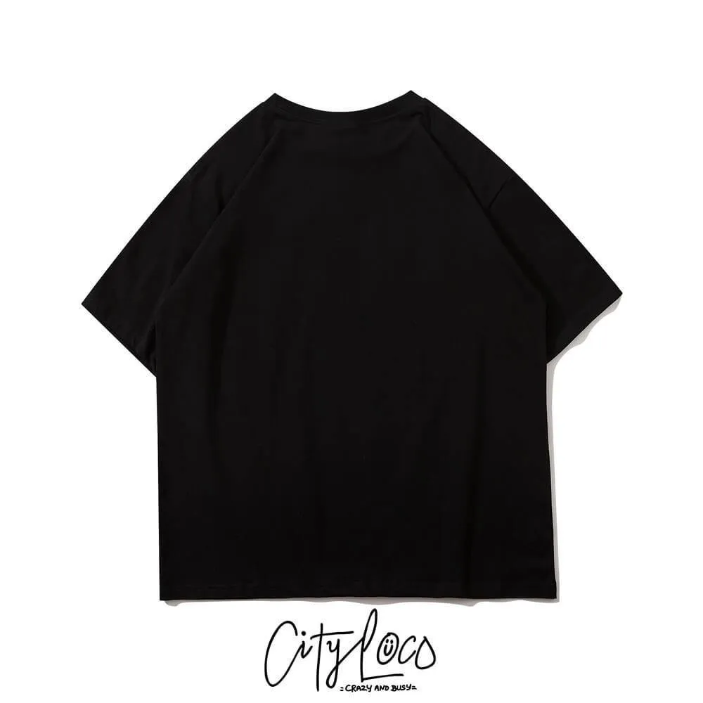 Men's Street Hip Hop Loose Short Sleeve T-shirt