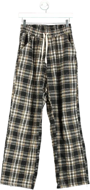 MENTO Black and Beige Plaid Trousers F