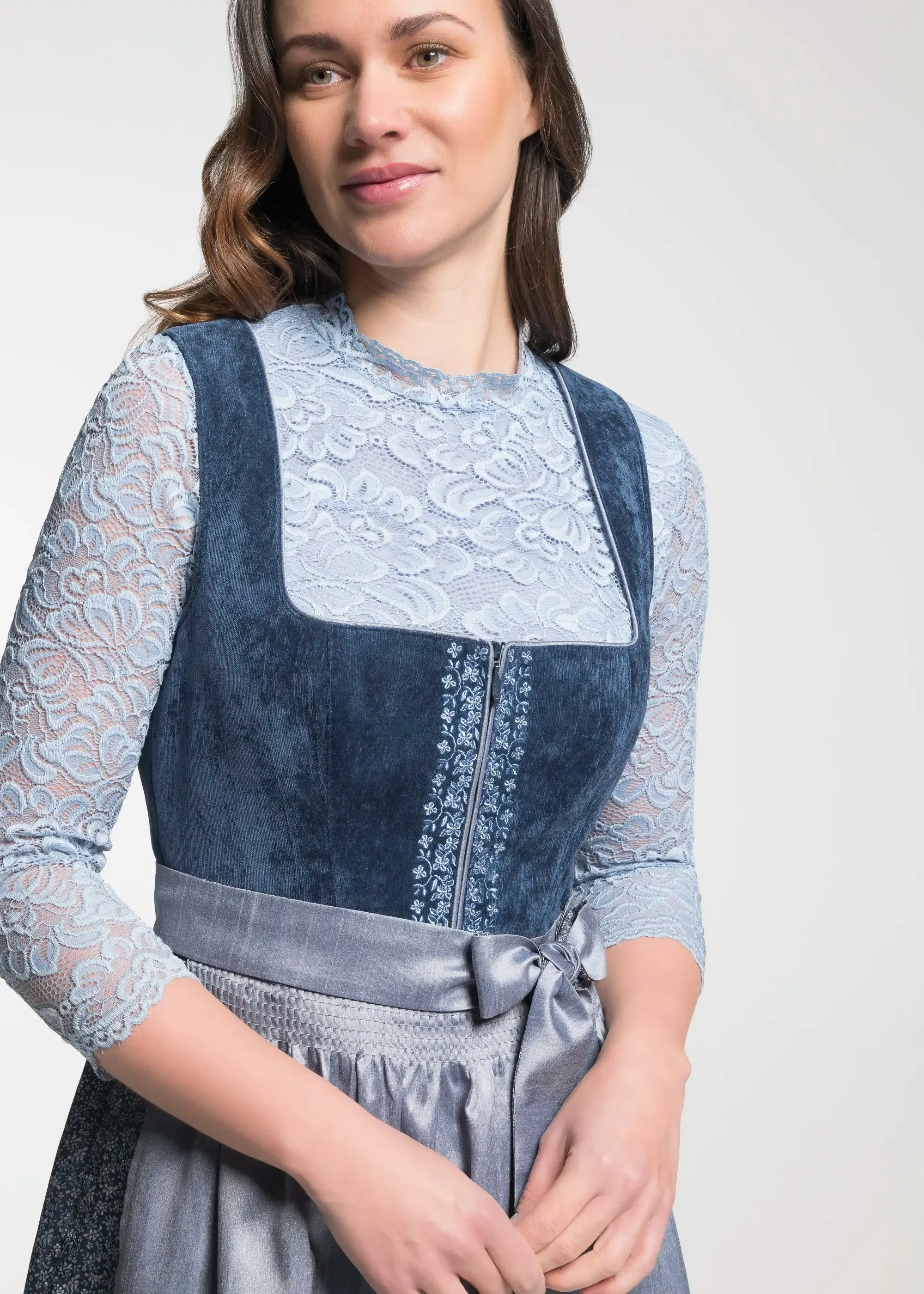 Midi Dirndl 2pcs. 60cm "Demo" dark blue (34) closeout