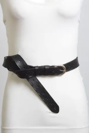 MILA LEATHER BELT BLACK
