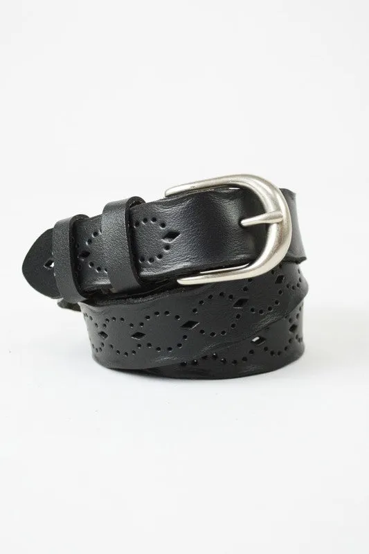 MILA LEATHER BELT BLACK