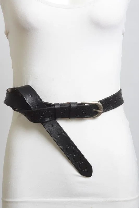MILA LEATHER BELT BLACK