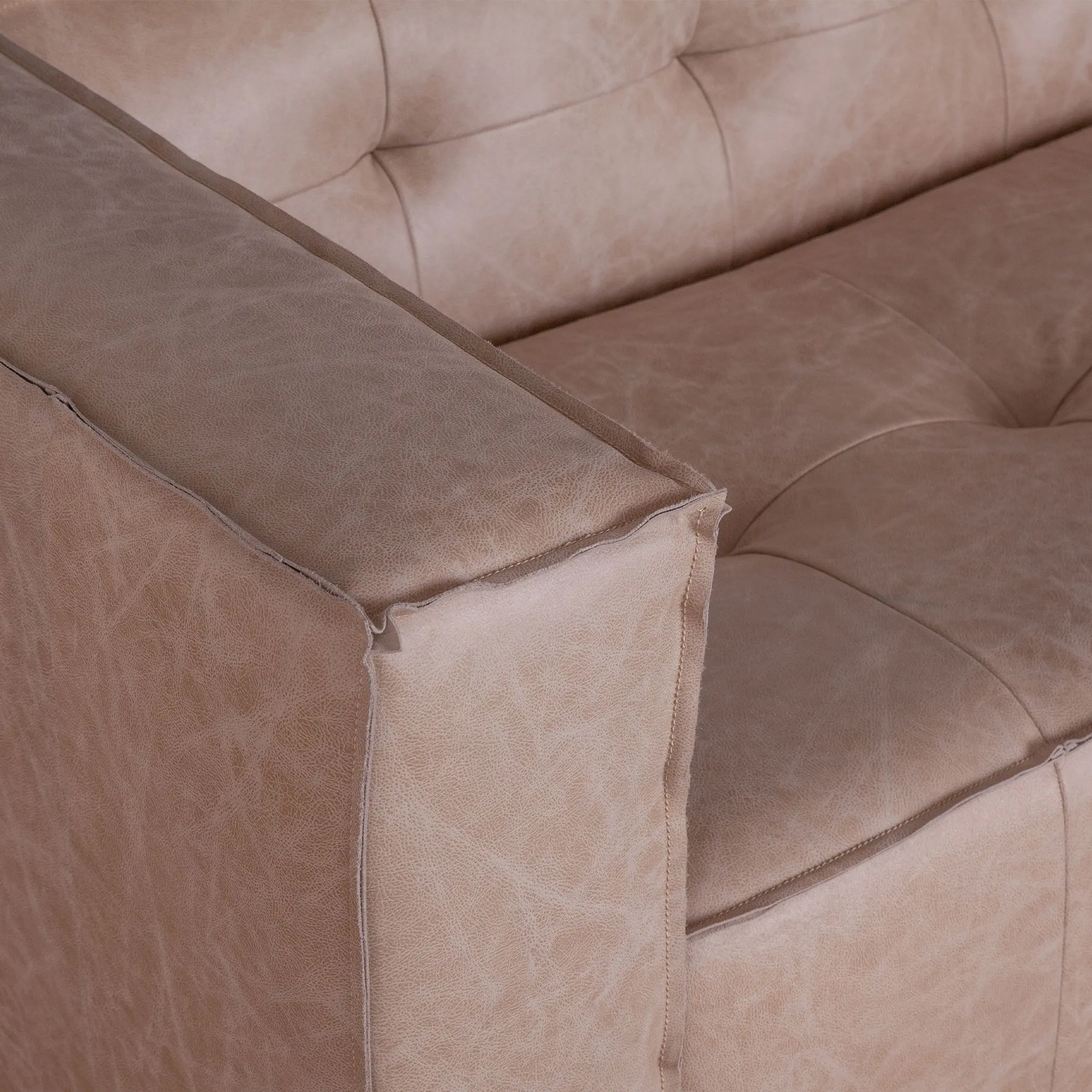 Milano Cream Leather Sofa