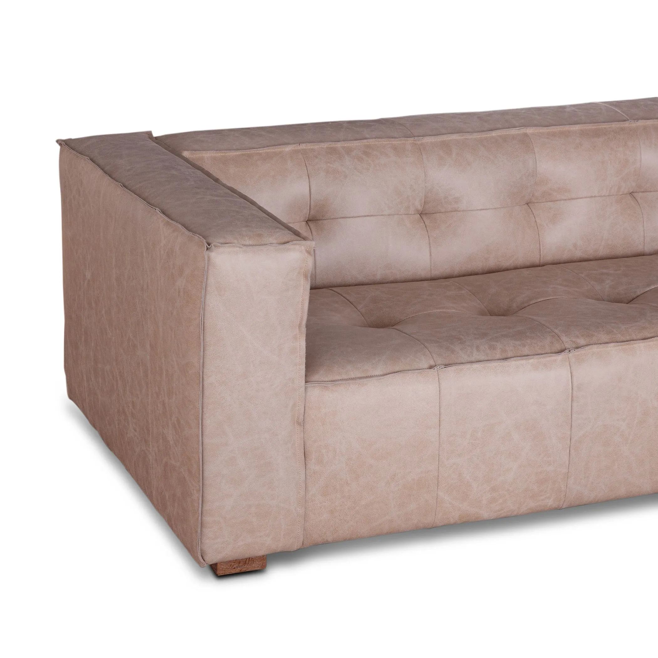 Milano Cream Leather Sofa