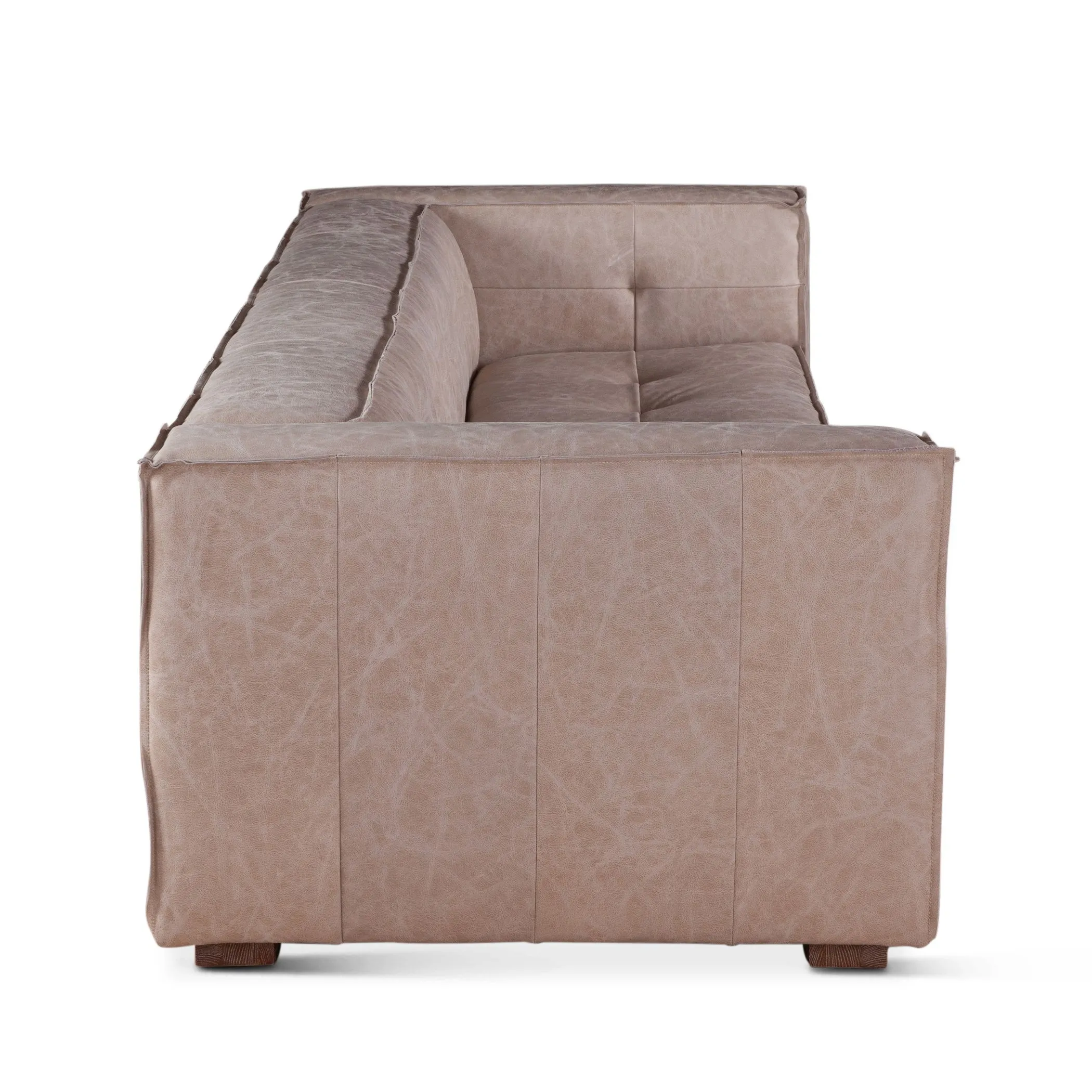 Milano Cream Leather Sofa