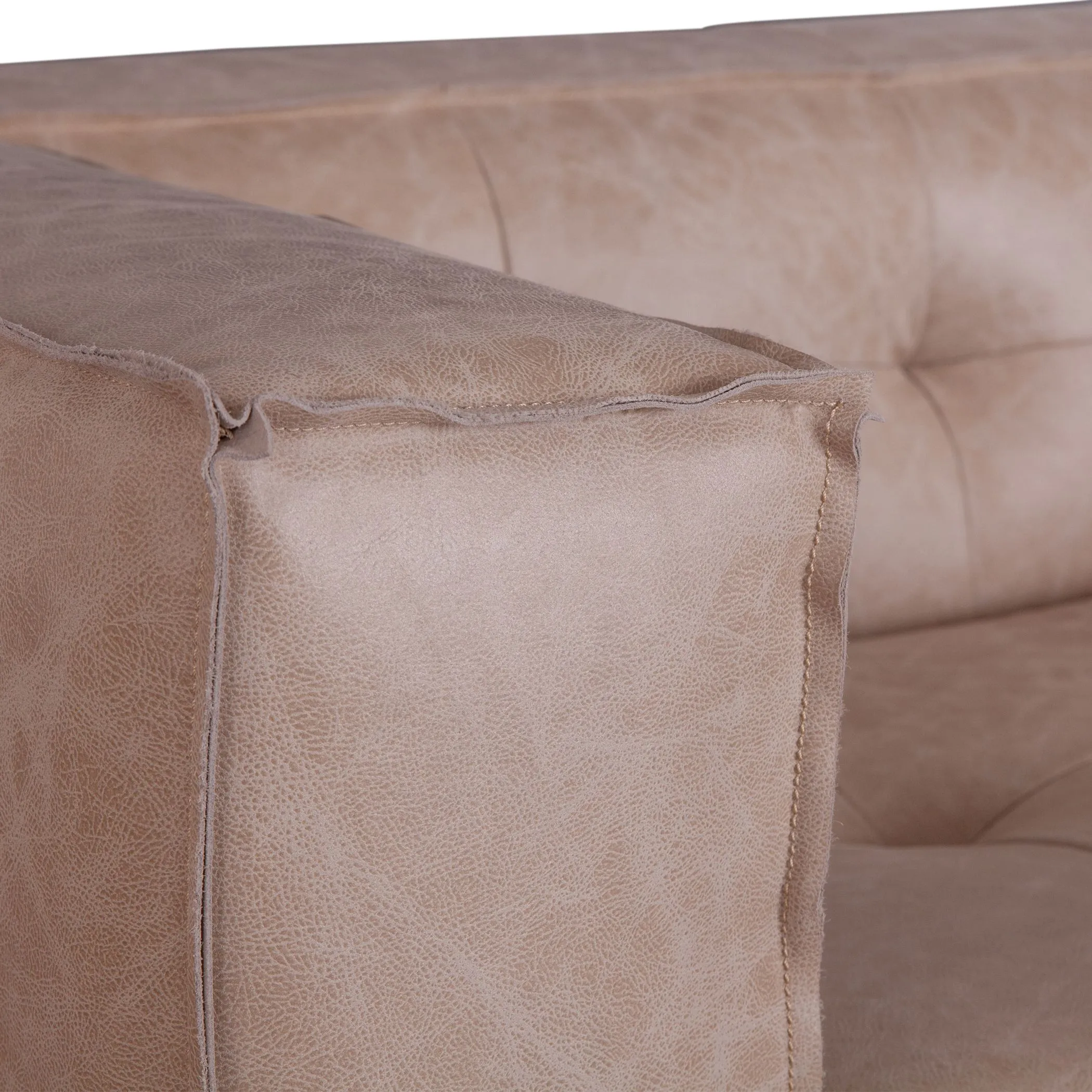 Milano Cream Leather Sofa