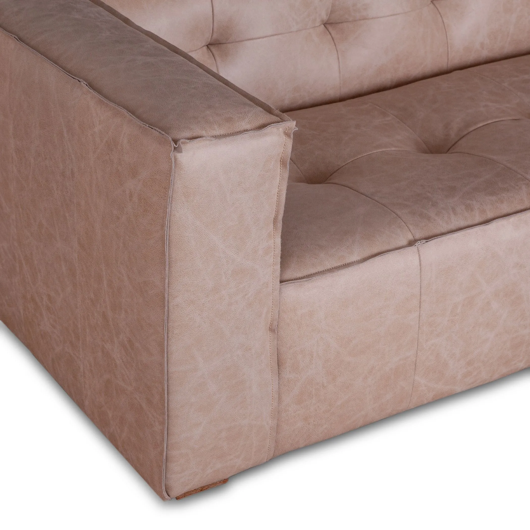 Milano Cream Leather Sofa