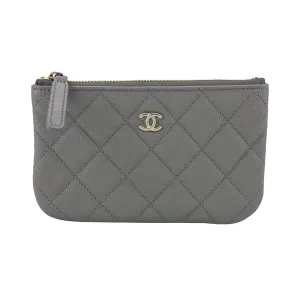 Mini O Case Pouch in 22B Grey Caviar