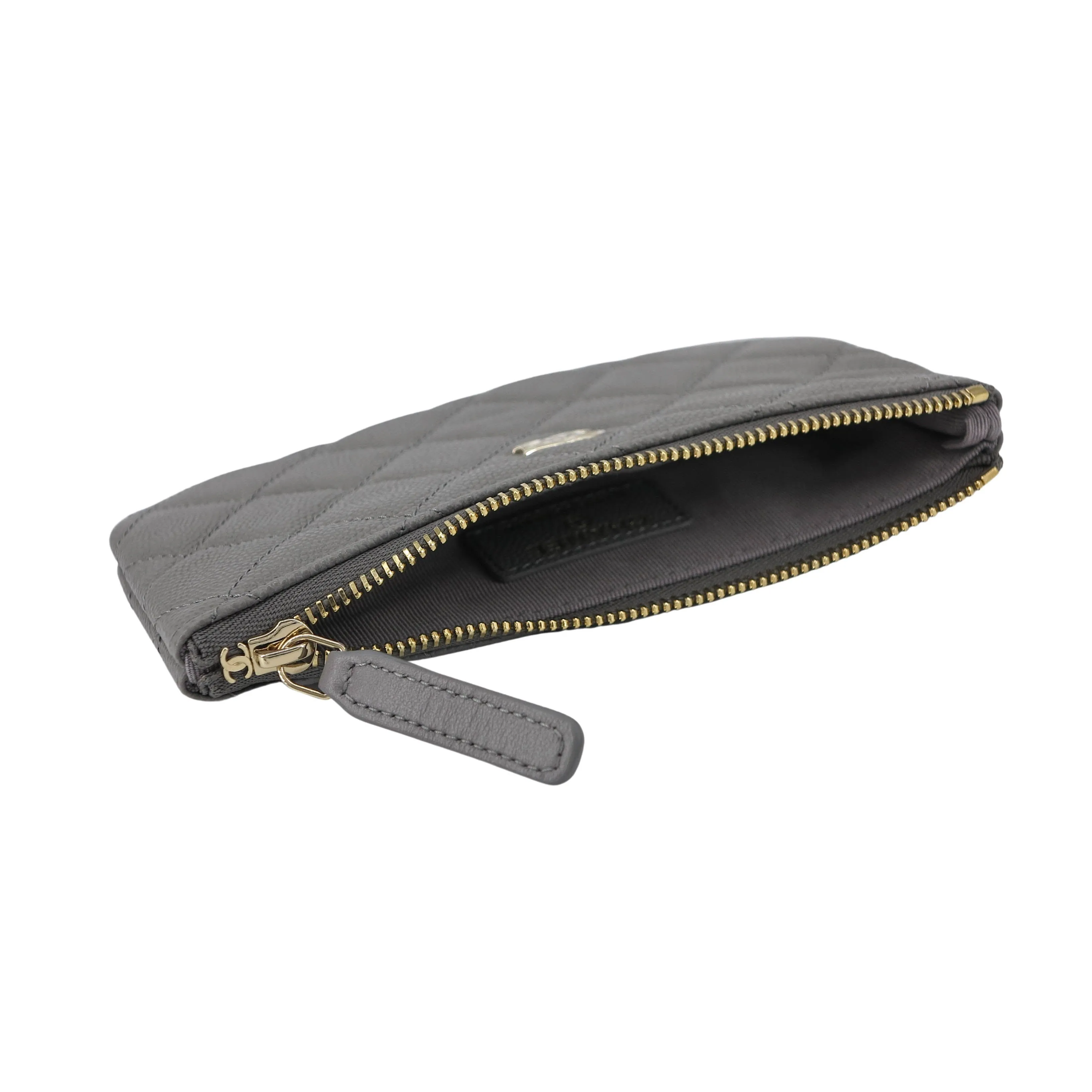 Mini O Case Pouch in 22B Grey Caviar
